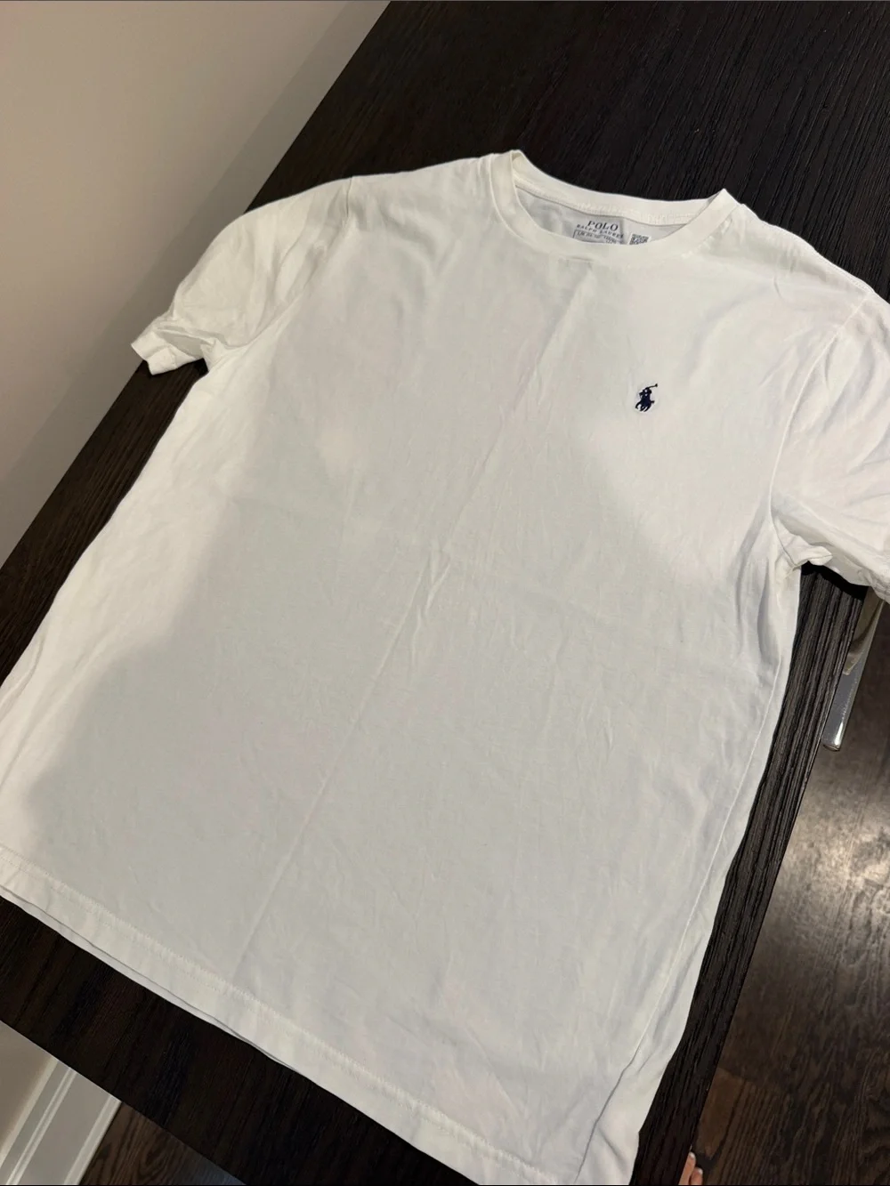 Ralph Lauren White Crewneck Tee with Navy Pony